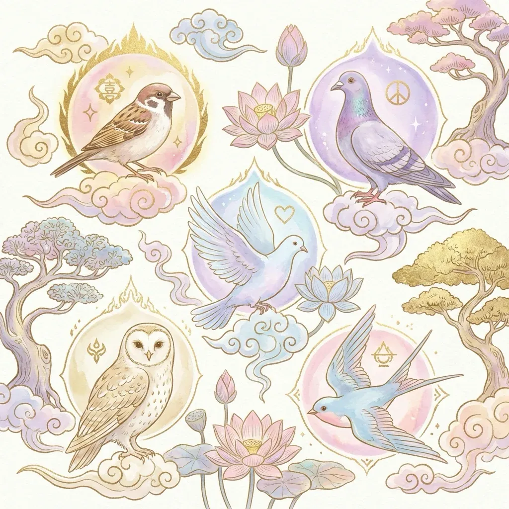 นกเข้าบ้าน ความหมายตามชนิดนก นกกระจอก นกพิราบ นกเขา นกนางแอ่น นกเค้าแมว ลางดีลางร้าย