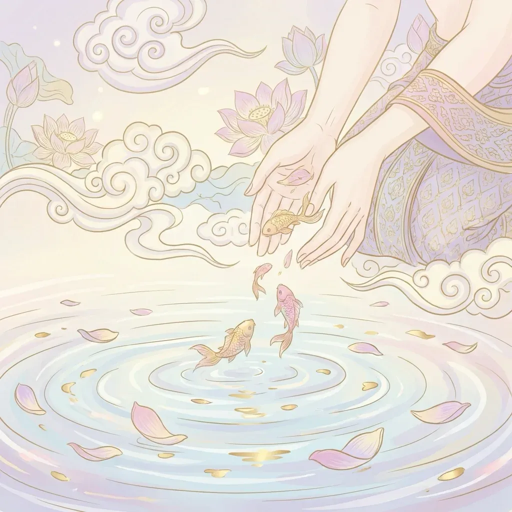 การปล่อยปลาทำบุญเพื่อเสริมสิริมงคลในวันเกิด