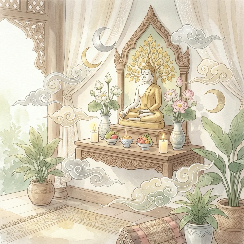 วางพระในบ้าน ตำแหน่งหิ้งพระถูกทิศ เสริมโชค