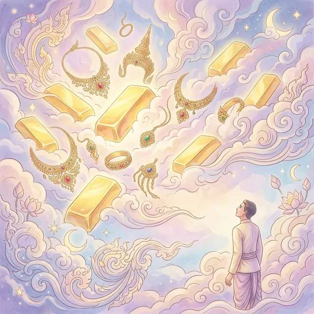 ทำนายฝัน ฝันเห็นทอง ฝันว่าได้ทอง ฝันเห็นทองคำแท่ง โชคลาภ