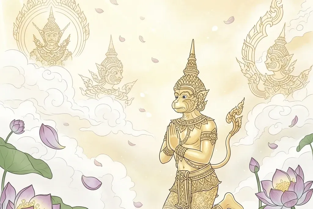 ฝันเห็นองค์หนุมานและลิงศักดิ์สิทธิ์ในความฝัน นิมิตมงคลสื่อถึงบารมีและชัยชนะตามคติรามเกียรติ์