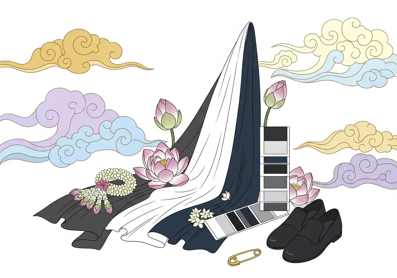 การแต่งกายไปงานศพ ชุดสุภาพตามธรรมเนียมไทย