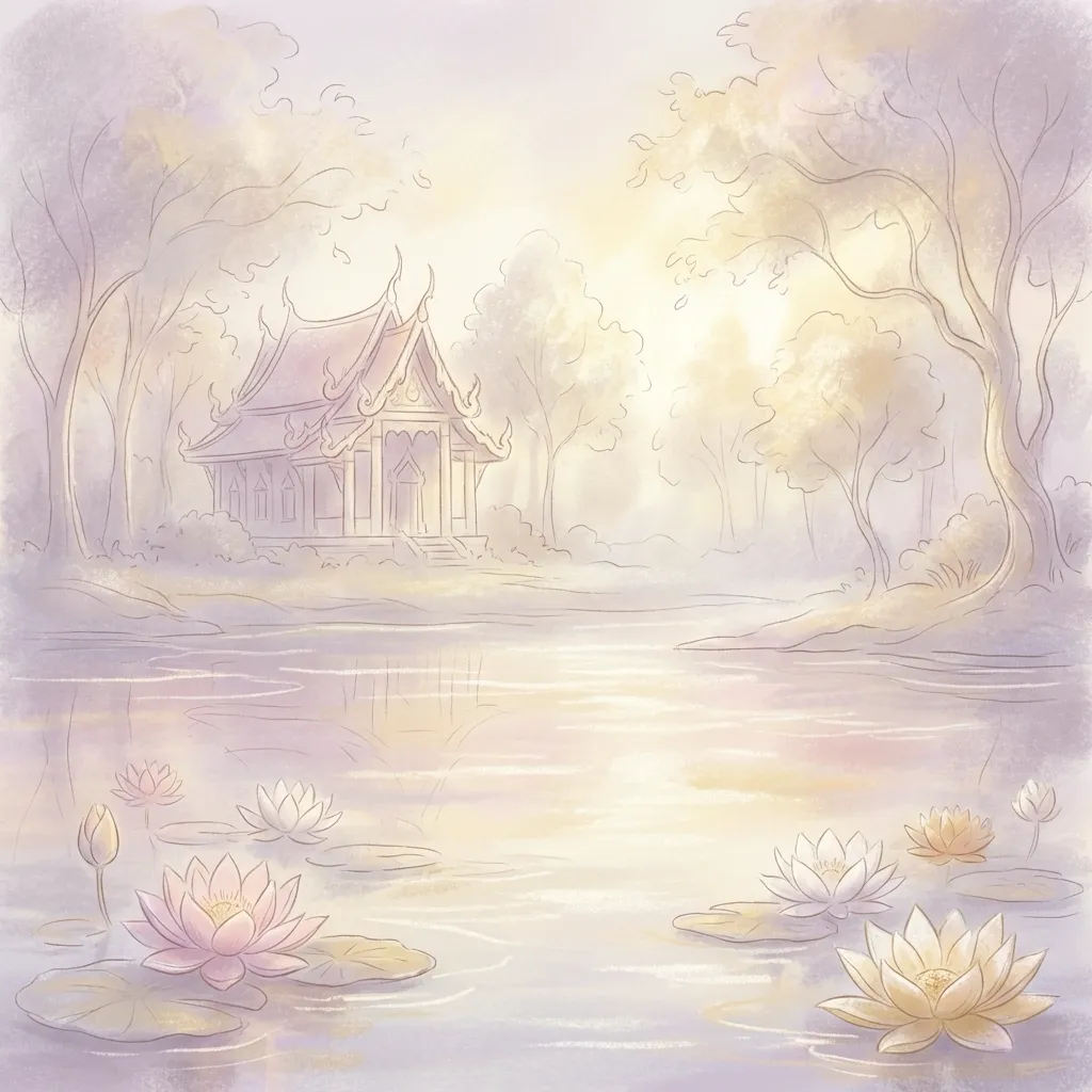 บรรยากาศอันเงียบสงบของการปล่อยปลาที่ท่าน้ำวัด